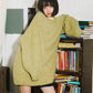 volume knit mini dress (pistachio) *JP