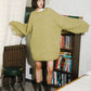 volume knit mini dress (pistachio) *JP