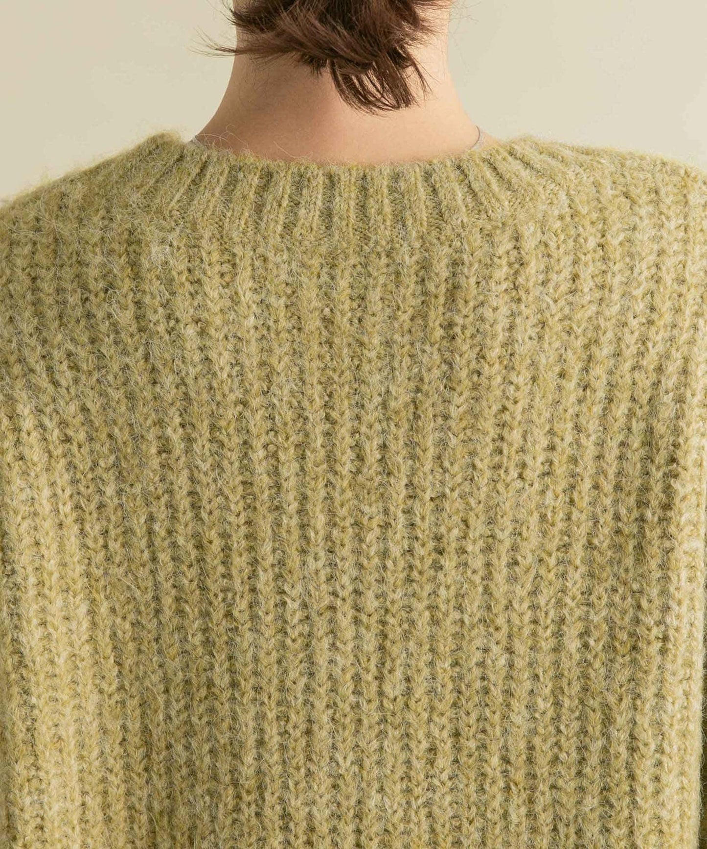 volume knit mini dress (pistachio) *JP