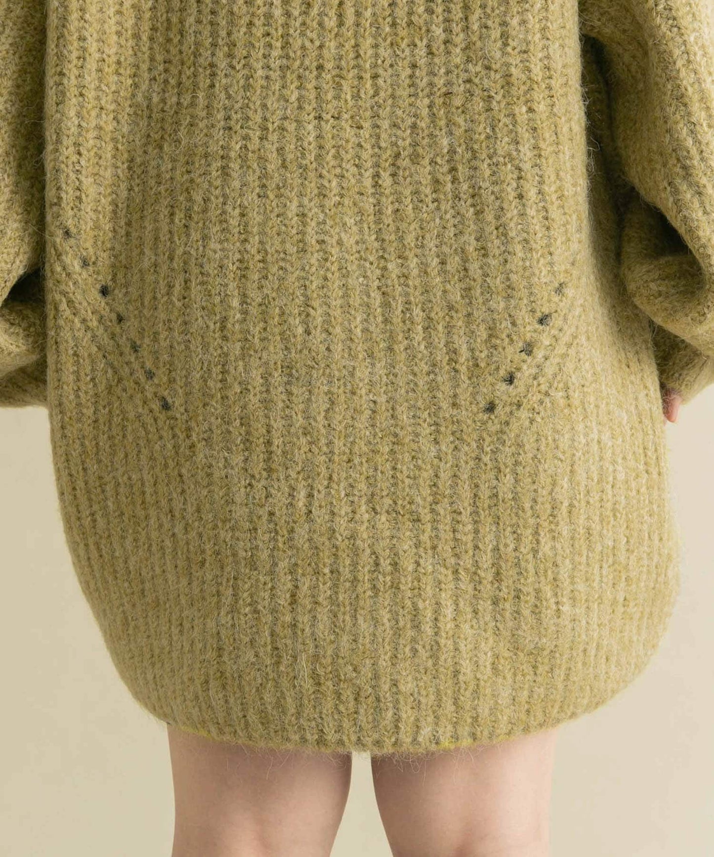 volume knit mini dress (pistachio) *JP