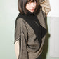 layered half zip knit (black x beige) *JP