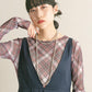 sheer mellow top (red check) *JP