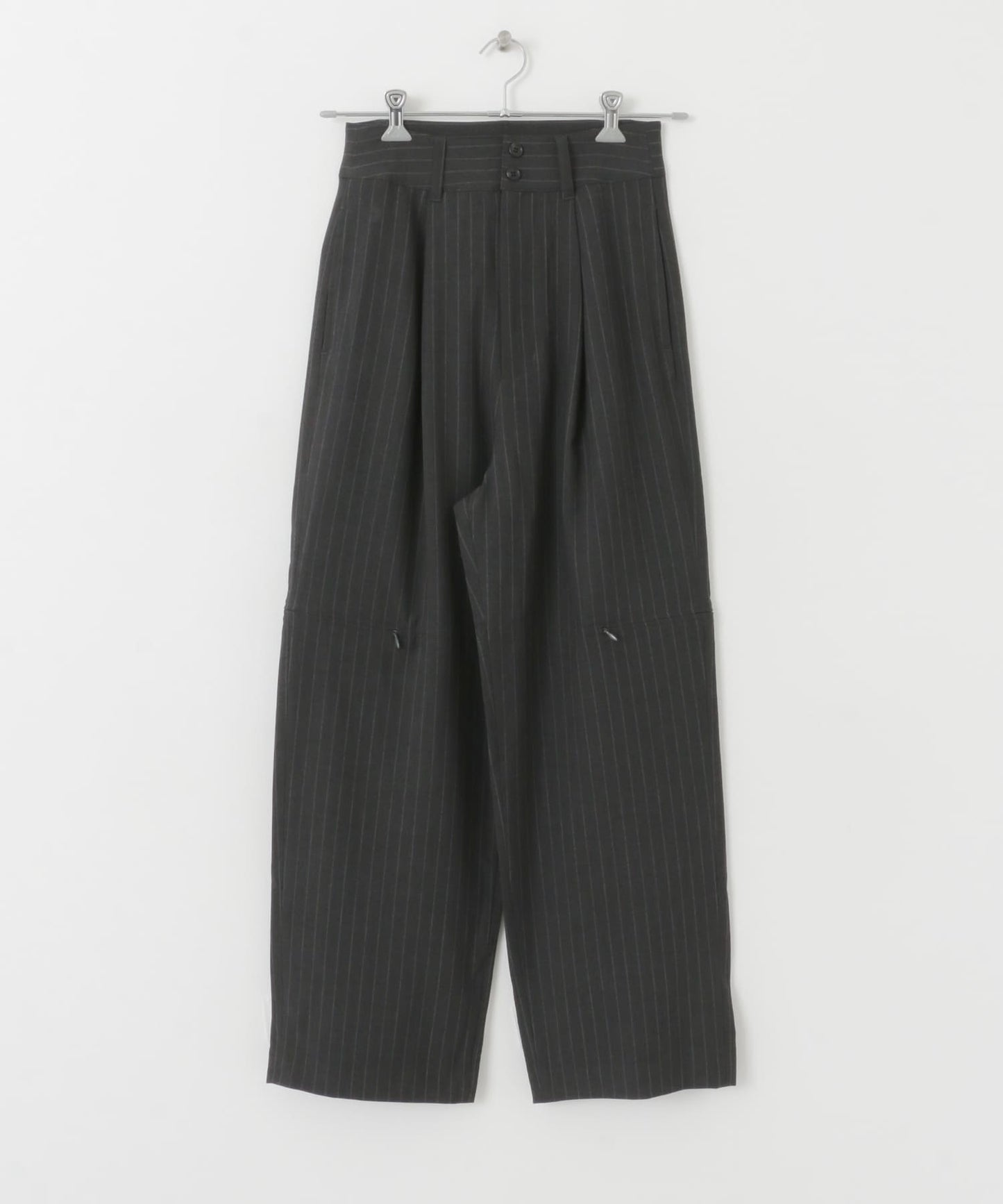 knee slit 2-way pants (gray striped) *JP