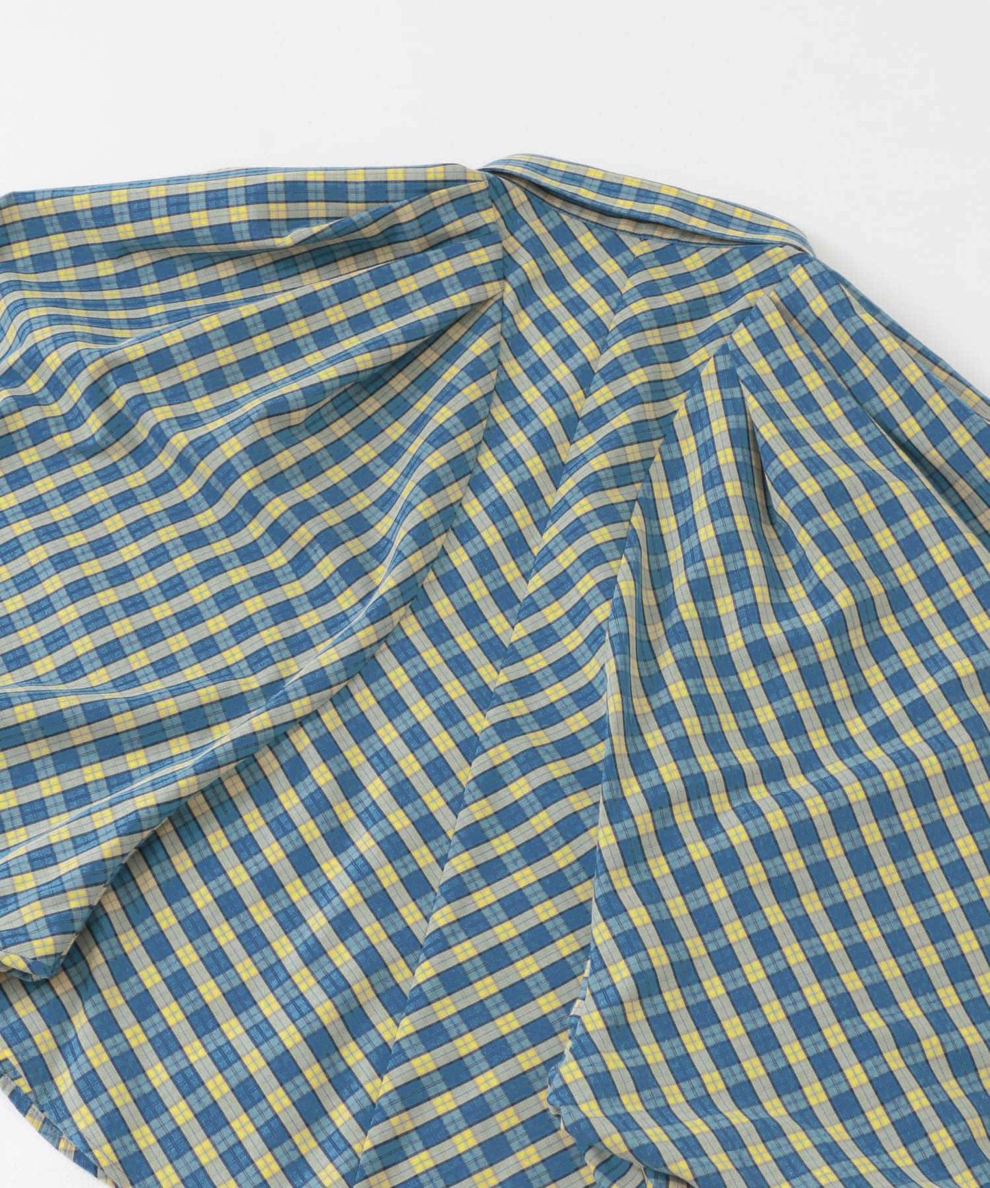 volume sleeve check shirt (yellow x blue) *JP