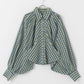 volume sleeve check shirt (yellow x blue) *JP