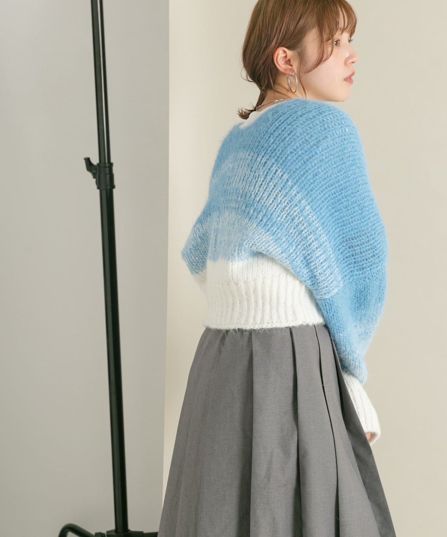 gradient short cardigan (off mix) *JP