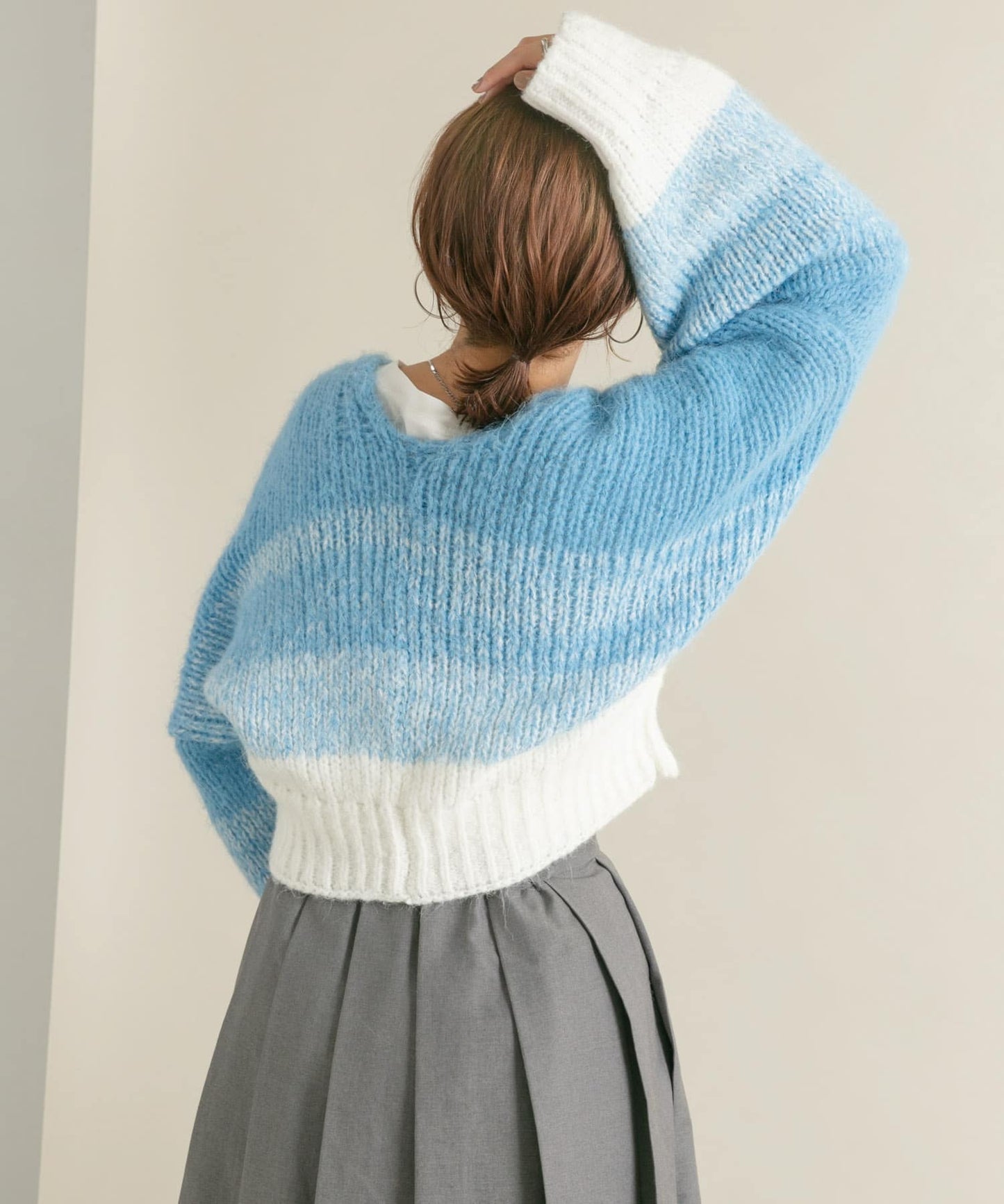 gradient short cardigan (off mix) *JP