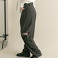 knee slit 2-way pants (gray striped) *JP