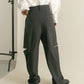 knee slit 2-way pants (gray striped) *JP