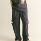 knee slit 2-way pants (navy striped) *JP