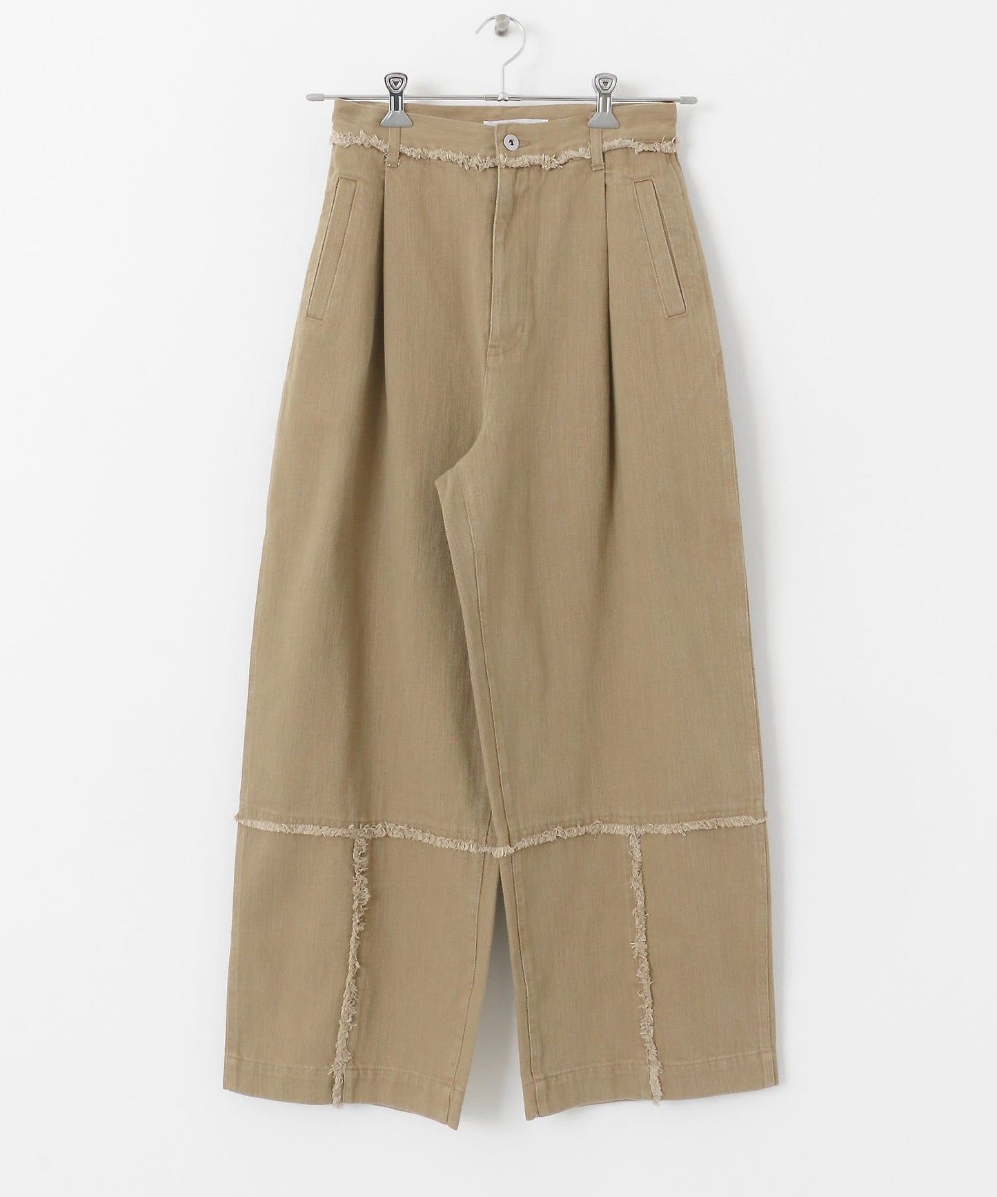 fringe straight pants (khaki) *JP