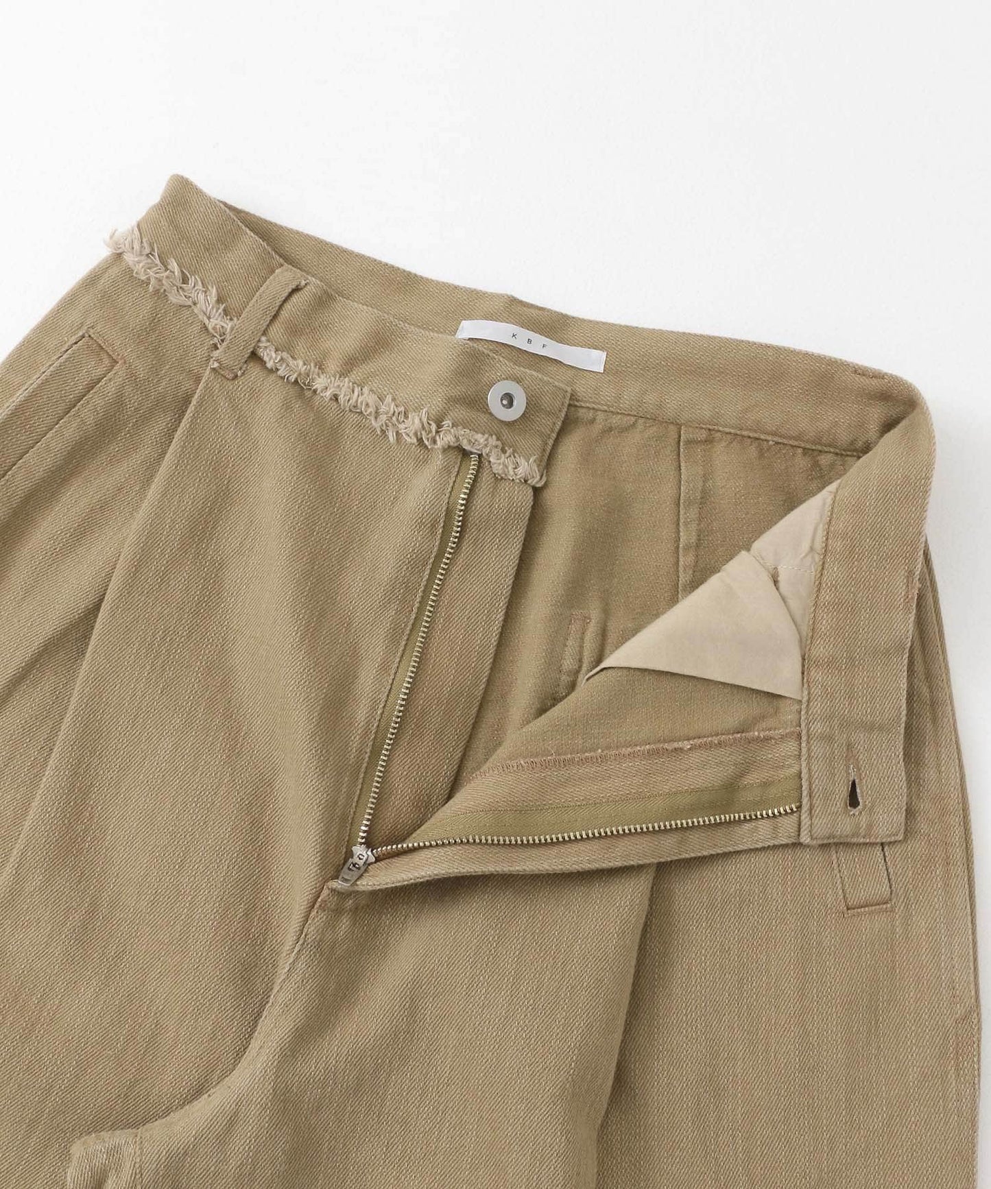 fringe straight pants (khaki) *JP