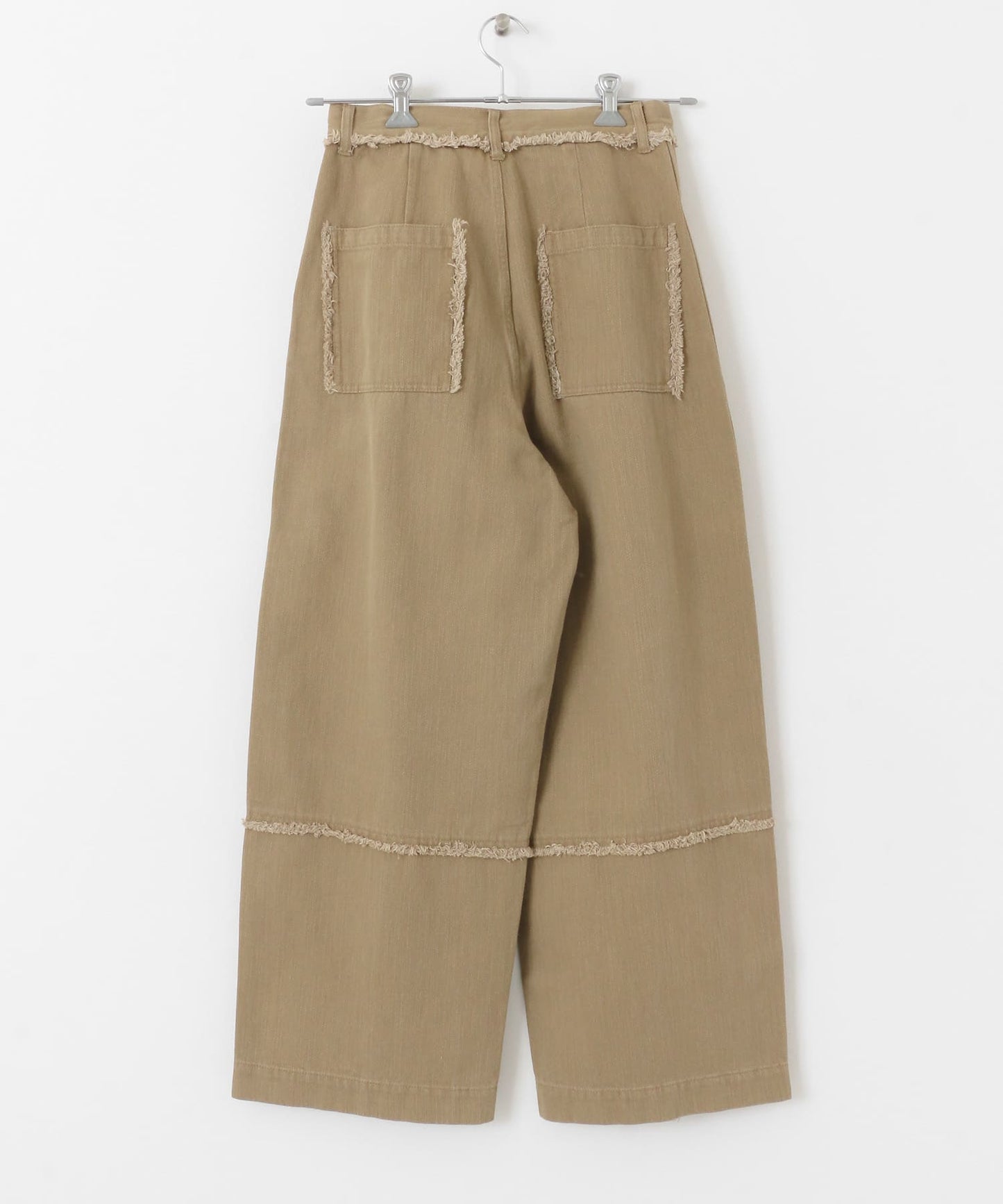 fringe straight pants (khaki) *JP