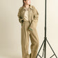 fringe straight pants (khaki) *JP