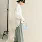 front Gathered Feather Shirt (white) *JP