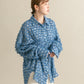 front Gathered Feather Shirt (blue) *JP