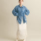 front Gathered Feather Shirt (blue) *JP