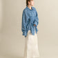 front Gathered Feather Shirt (blue) *JP