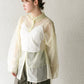 layered sheer shirt (light green x ivory) *JP