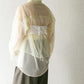 layered sheer shirt (light green x ivory) *JP