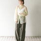 layered sheer shirt (light green x ivory) *JP