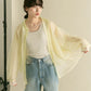 layered sheer shirt (light green x ivory) *JP