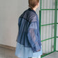 layered sheer shirt (navy x blue) *JP