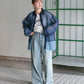 layered sheer shirt (navy x blue) *JP