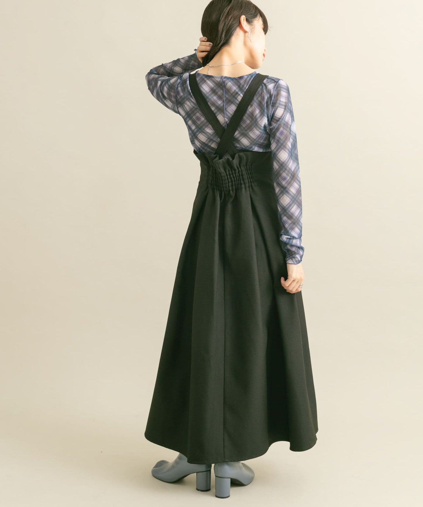 front tuck jumper skirt (black) *JP