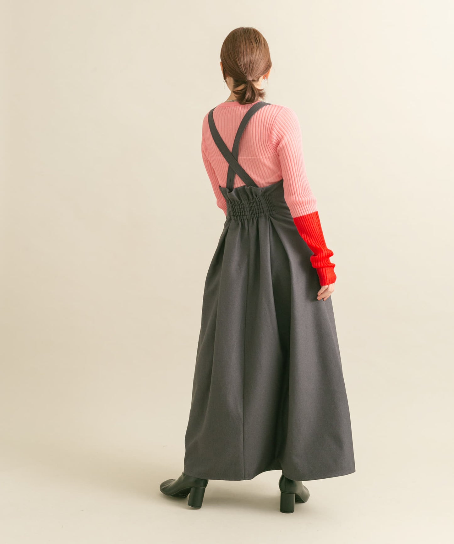 front tuck jumper skirt (charcoal) *JP