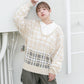 sheer check feather knit (light beige) *JP