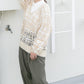 sheer check feather knit (light beige) *JP