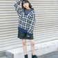 sheer check feather knit (navy) *JP