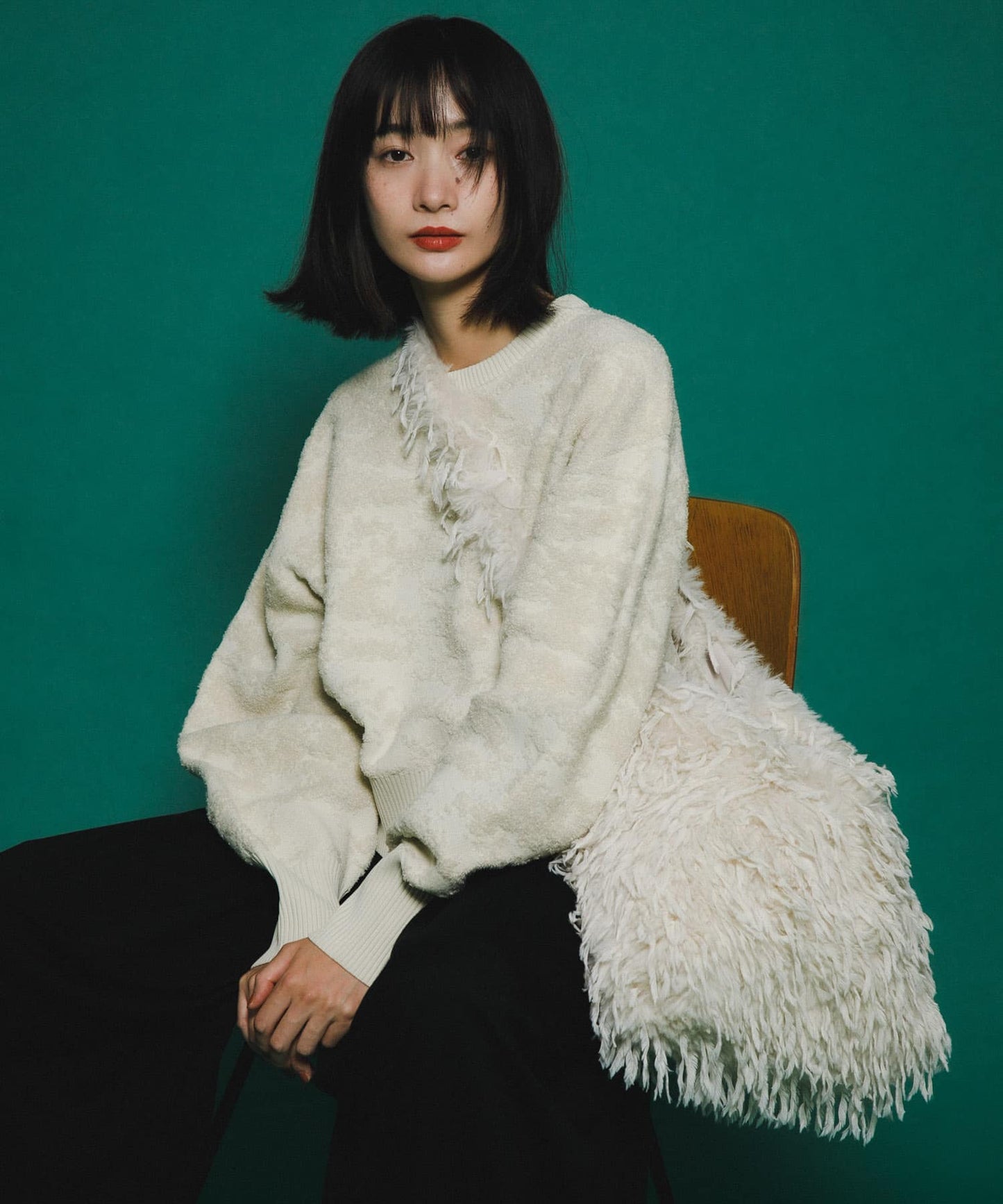 marble jacquard knit (ivory) *JP