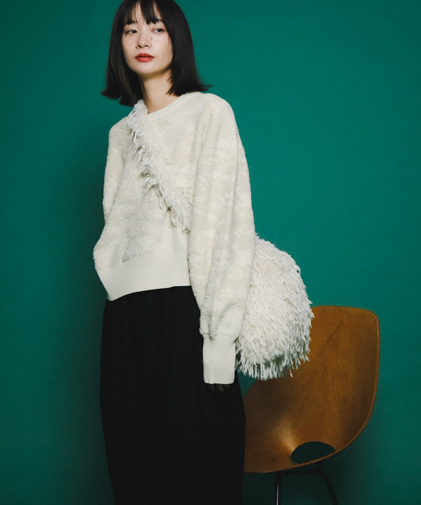 marble jacquard knit (ivory) *JP