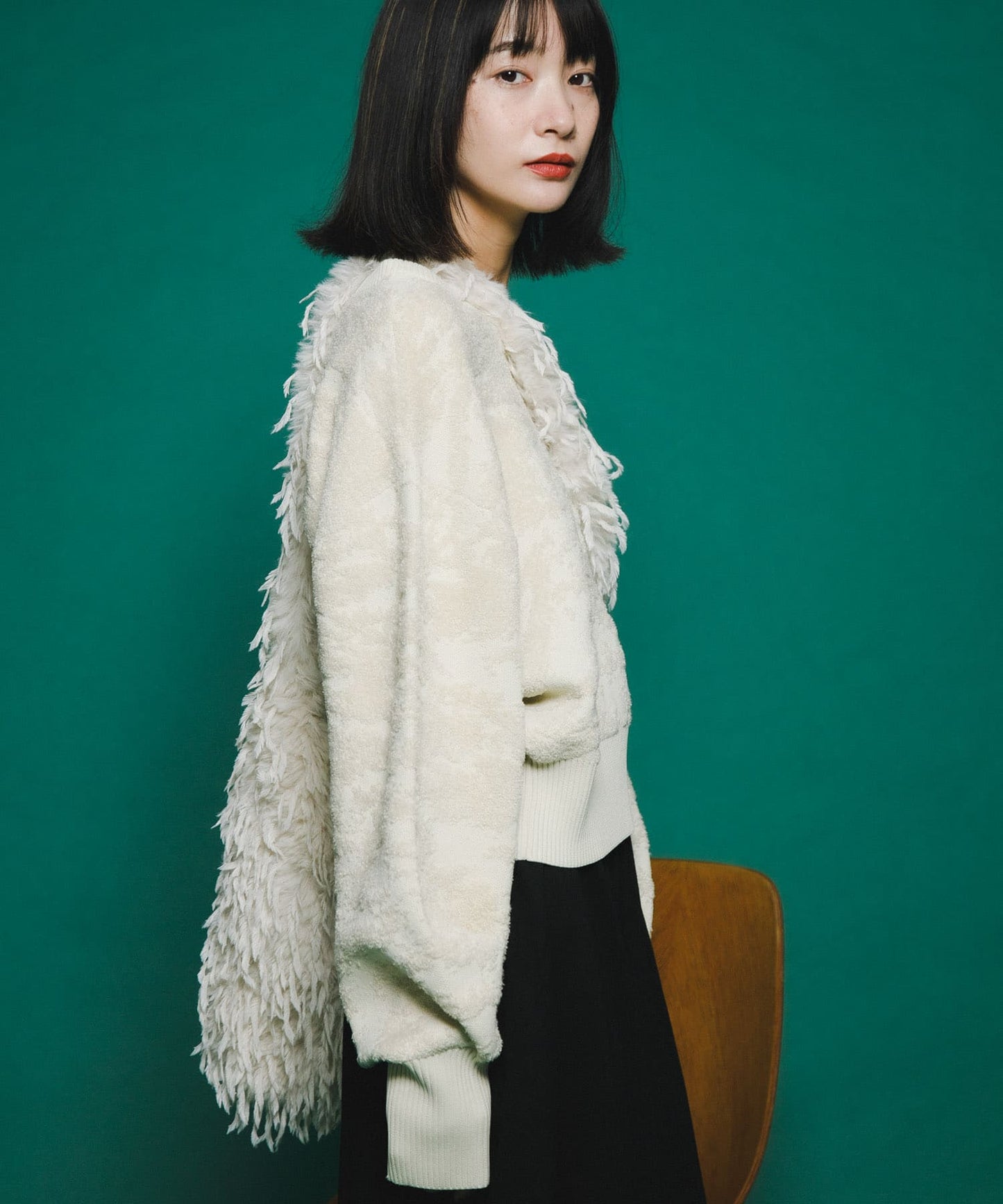 marble jacquard knit (ivory) *JP