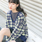 sheer check feather knit (navy) *JP