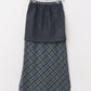 check narrow skirt (charcoal x blue) *JP