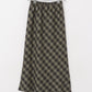 check narrow skirt (khaki x black) *JP