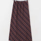 check narrow skirt (navy x red) *JP