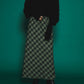 check narrow skirt (khaki x black) *JP