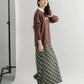 check narrow skirt (khaki x black) *JP