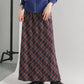 check narrow skirt (navy x red) *JP