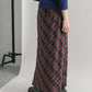 check narrow skirt (navy x red) *JP