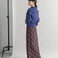 check narrow skirt (navy x red) *JP