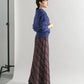 check narrow skirt (navy x red) *JP