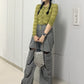 ribbon knit set (khaki) *JP