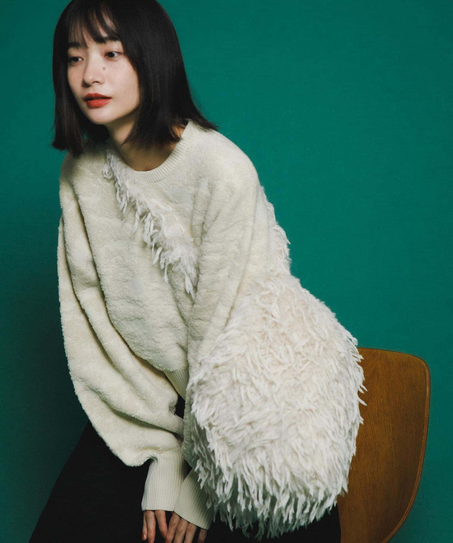 marble jacquard knit (ivory) *JP