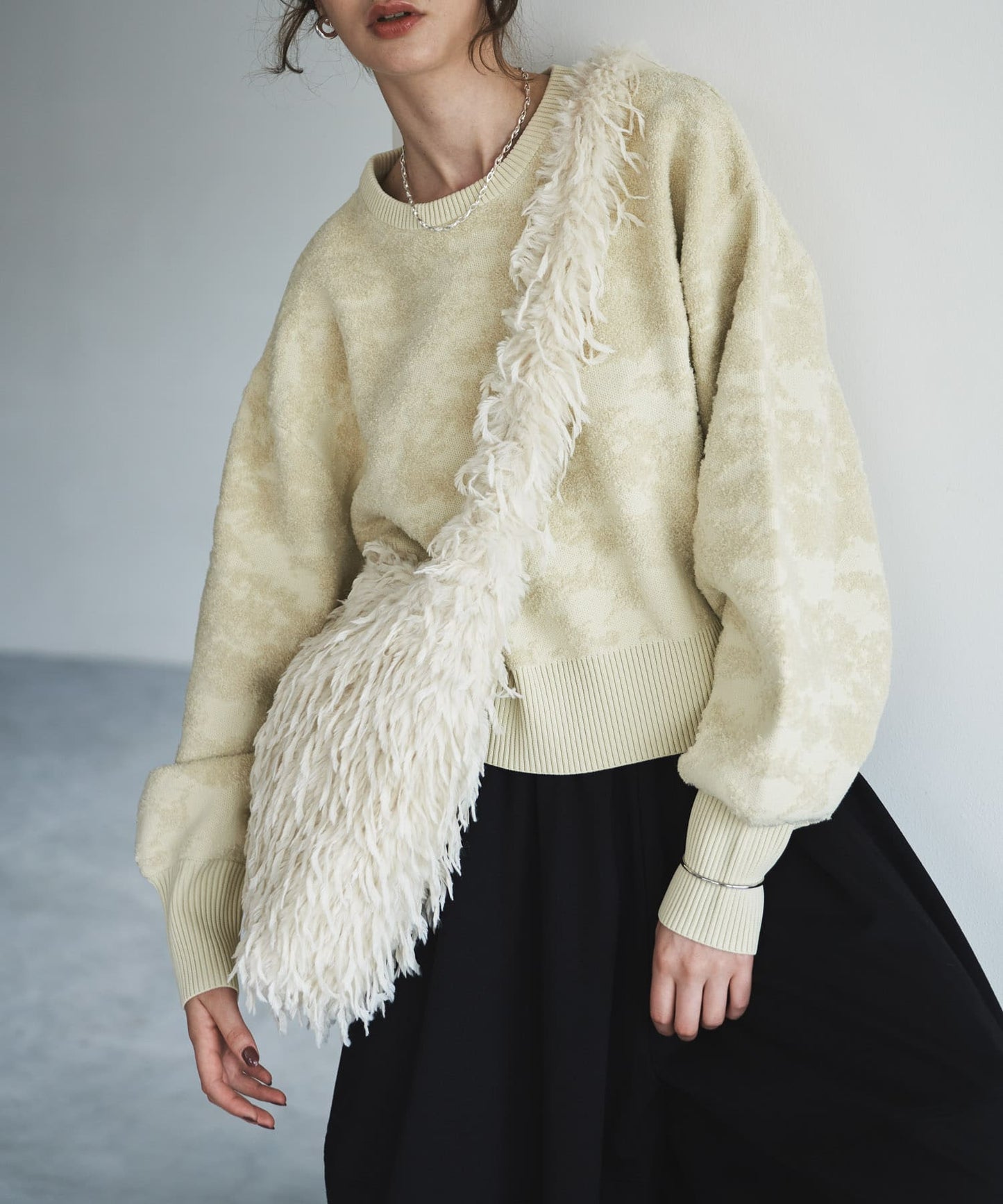 marble jacquard knit (ivory) *JP