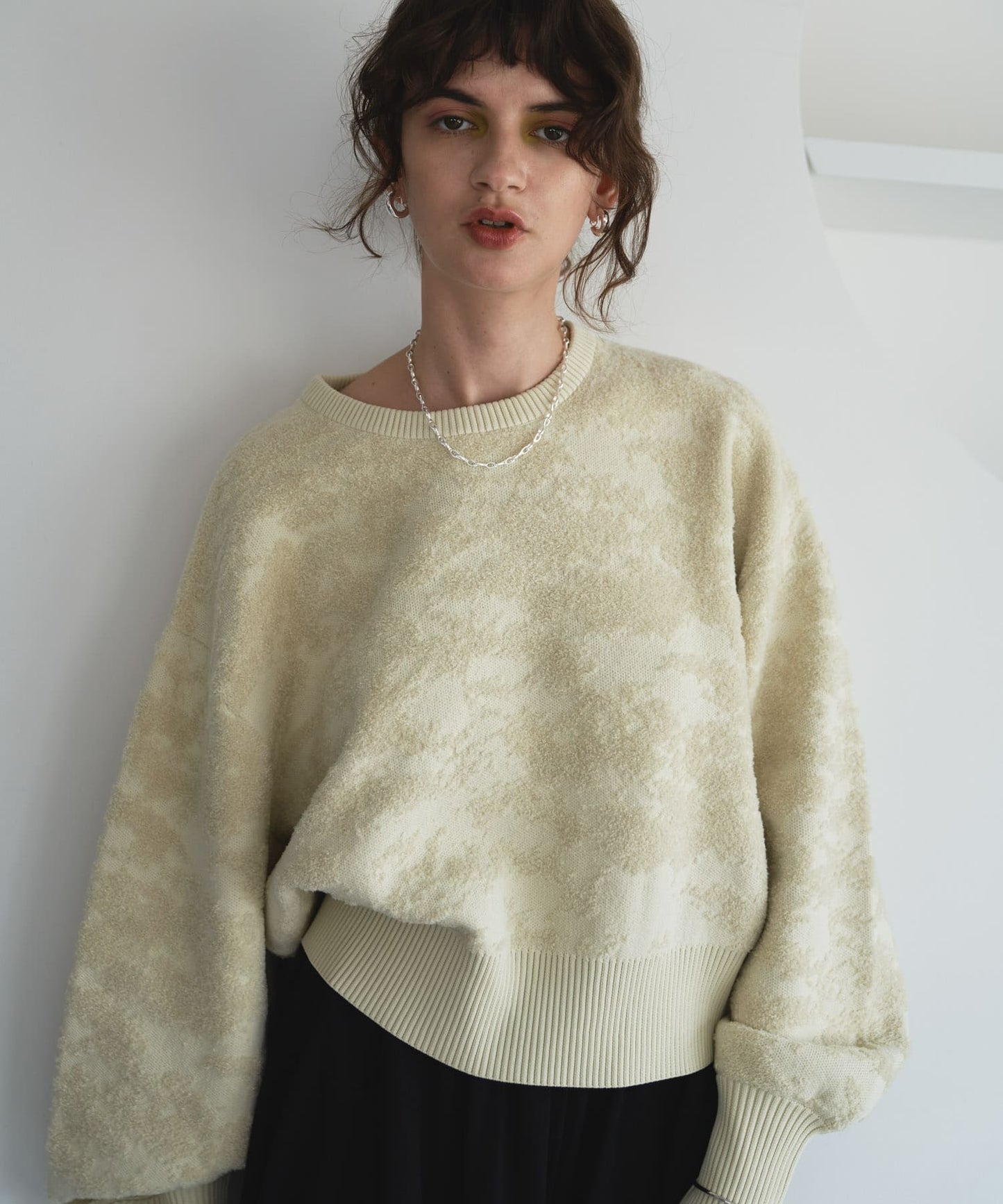 marble jacquard knit (ivory) *JP